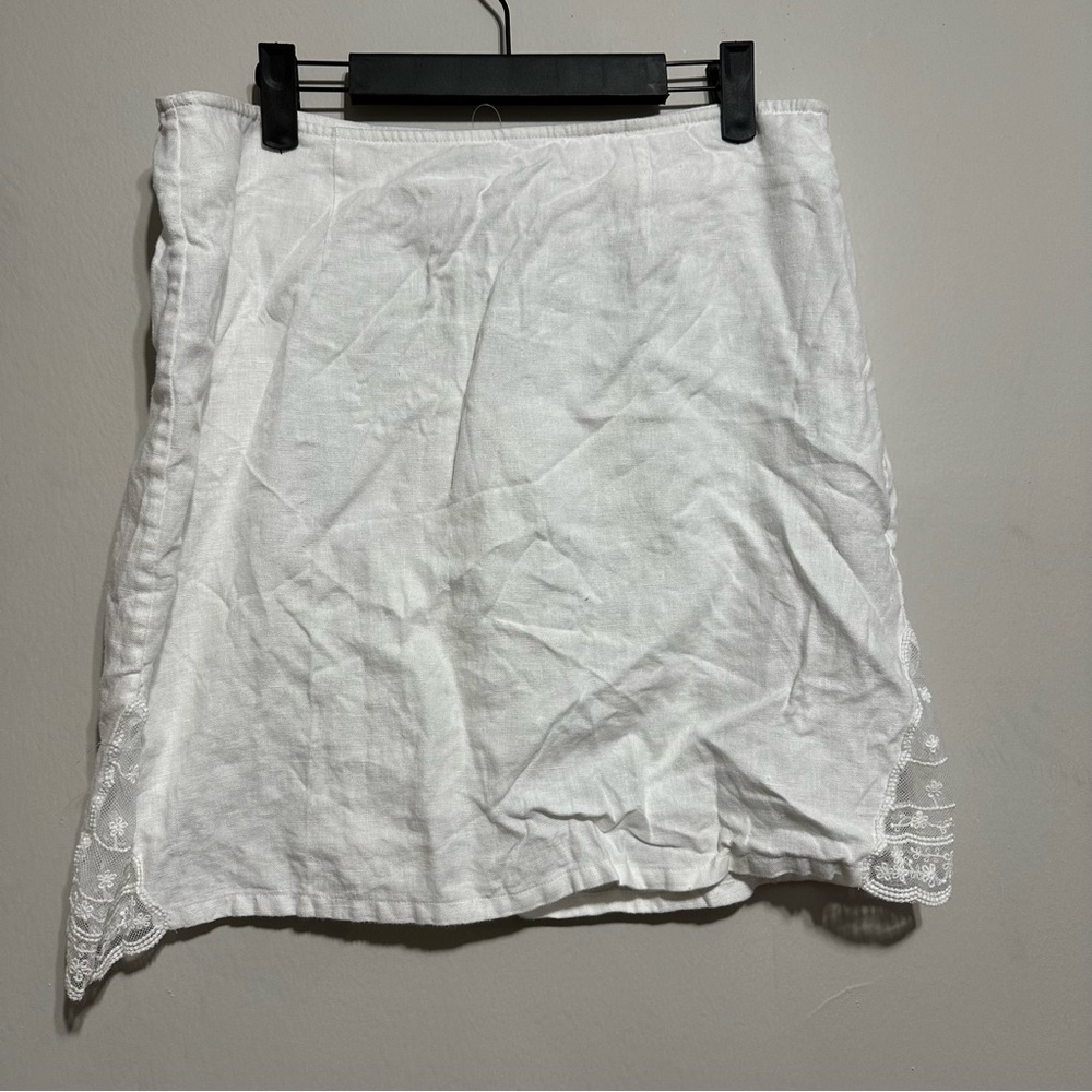 NWOT Tommy Bahama Women’s Linen White Skirt with Lace Size 10